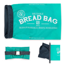 Load image into Gallery viewer, Onya | Reusable Bread Bags | Aqua &amp; Charcoal